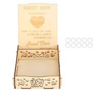Scatola Porta Messaggi in Legno, Design Traforato a Cuore con Libro degli Ospiti, Portacarte Regalo per Matrimoni, Compleanni, Battesimi, Lucidatura Liscia, Materiale Legno di Boss