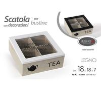 SCATOLA PORTA OGGETTI BUSTINE THE 18187 CM IN LEGNO 2 COLORI MOG-813405