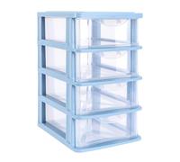 Scatola Porta Oggetti da Scrivania Cassetti Trasparente in Pp Blu | Organiser Pratico per Cosmetici e Oggetti Domestici, Stile Semplice e Moda, Uso su Piano Scrivania