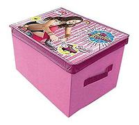 Scatola porta oggetti e giocattoli rettangolare in poliestere con stampa Soy Luna. Creata su licenza Disney.