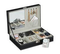 Scatola Porta Orologi 8 Scomparti Cassettina Box Cofanetto Portaorologi Nero