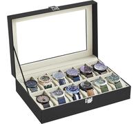 Scatola Porta Orologi Con 12 Scomparti, Custodia per Orologi Con Coperchio in Ve
