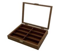 Scatola porta orologi e gioielli, organizer for occhiali da sole in legno con 8 scomparti, espositore con serratura for donne e uomini, custodia for occhiali in legno for più occhiali, orologi e gioie