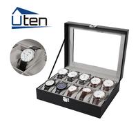 Scatola porta orologi in pelle PU, scatola porta orologi per 10 orologi