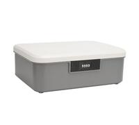 Scatola Porta Password Custodia Porta File con Design a Scomparto di Grande capacità con Blocco Password per Documenti File Articoli Home Office (GRAY)
