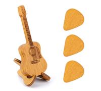 Scatola porta plettri per chitarra, scatola in legno con supporto, custodia in legno con 3 plettri per chitarra, supporto per plettro per chitarra elettrica, basso, ukulele