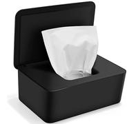 Scatola Porta Salviette per Bambini, Scatola per Salviette Umide, Porta Scatola Dispenser per Neonati, Scatola per Salviette Umide con Coperchio, Scatola di Carta Umida per Casa e Ufficio, Nero