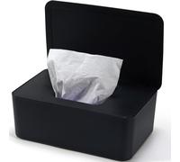 Scatola Porta Salviette, Porta Scatola Dispenser per Neonati, Scatola per Salviette Umide con Coperchio per Bambini, Scatola per Salviette Umide, Scatola di Carta Umida per Casa e Ufficio (Nero)