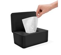 Scatola porta salviette umidificate, con Coperchio Sigillato, Dispenser per Salviettine Umidificate, Scatola di Salviette Umidificate per Bagno, Cucina o Cameretta, Nero