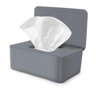 Scatola Porta Salviette Umidificate, Dispenser di Salviettes Umidificate con Coperchio, Porta Scatola per Salviette Dispenser per Bagno Ufficio Auto (Grigio)