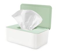 Scatola Porta Salviette Umidificate, Dispenser di Salviettes Umidificate con Coperchio, Porta Scatola per Salviette Dispenser per Bagno Ufficio Auto (Verde)