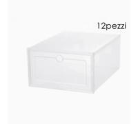 Scatola Porta Scarpe Impilabile Set 3/6/12 Pezzi Organizer Oggetti Salva Spazio