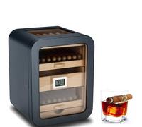 Scatola porta sigari in legno di cedro con igrometro digitale e umidificatore, grande capacità per 110 sigari, da uomo