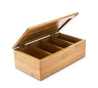 Scatola porta tè in bambù con coperchio Organizer per tisane 4 scomparti