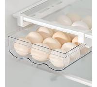 Scatola Porta Uova a Cassetto - Contenitore Trasparente per Uova con Guide e Maniglie - Scatola di Plastica per Frigorifero - Ideale per Uova, Verdure e Frutta in Cucina o Ristorante.
