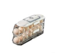 Scatola porta uova automatica per frigorifero, trasparente, impilabile, con coperchio e maniglia per il trasporto, in ABS