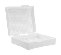 Scatola Porta Vetrini per Microscopio, 25 Scomparti, Plastica Bianca | Finestra Trasparente, Layout Compatto, per Campioni Preparati e Uso in Laboratorio