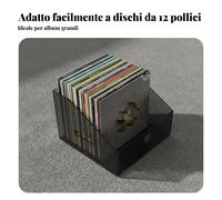 Scatola Porta Vinili Design Retrò Contenitore per Dischi in Vinile per
