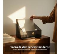 Scatola Porta Vinili Design Retrò Contenitore per Dischi in Vinile per