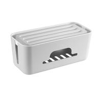 Scatola Portacavi, Ewent Contenitore per cavi e prese multiple, Organizer per cavi, Organizzatore raccogli cavi, Nascondi fili, 30,7x13,5x13 cm - Bianco