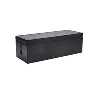 Scatola Portacavi in Legno Massello Nera per Casa e Ufficio | Coperchio Aperto e Fessure Sicurezza, Design Semplice Ordine Riservato, per Router e Cavi