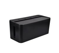 Scatola Portacavi in Ps Nera per USB Hub e Caricatore, Organizer | Cavi e Prese, Nasconde Fili e Multipresa, Adatta a Cassetti e Cucina, Finitura Tinta Unita