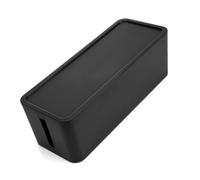 Scatola Portacavi Mini in Plastica Nera Coperchio | Organizer per Cavi, Adatta a Prese e Multiprese, Protegge gli Oggetti Elettronici, Ordine Sul Tavolo