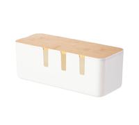 Scatola portacavi - Power Strip Organizer - Custodia in legno per hub USB, Media Center, postazione di lavoro, scrivania per computer, TV, casa, soggiorno