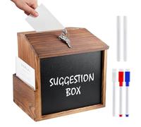 Scatola portaconfetti con serratura, cassetta suggerimenti legno pino 2 gessetti chiavi, cassetta lettere montare parete, lavagna proposta, voto