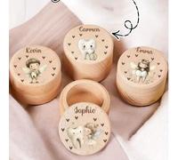 Scatola portadenti personalizzata per il primo dentino, scatola in legno per la fatina dei denti con nome personalizzato, organizer per denti da latte neonato, contenitore multifunzionale per piccoli 