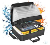 Scatola portadocumenti ignifuga, con 13 tasche e serratura A4, organizer multistrato per certificati, contratti, passaporto, carte, USB