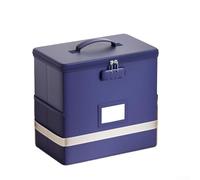 Scatola portadocumenti ignifuga con serratura, 44 x 32 x 10 cm, organizer pieghevole, resistente al calore, resistente all'acqua, strisce riflettenti per casa e ufficio