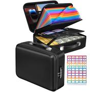 Scatola portadocumenti ignifuga - Organizzatore per documenti con serratura a combinazione e 13 scomparti, portatile, impermeabile, resistente al fuoco, per importanti file A4, certificati, laptop e