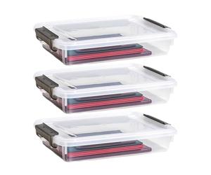 Scatola portadocumenti portatile, impilabile, impermeabile, per casa, ufficio, camera degli studenti, documenti, passaporti, trasparente, s, Vedi descrizione