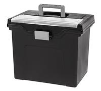 Scatola portadocumenti portatile IRIS formato lettera con coperchio organizer, nera