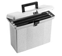 Scatola portadocumenti portatile Pendaflex con guide, coperchio incernierato con doppia chiusura a scatto, granito, 3 cartelle sospese nere forma