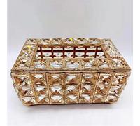 Scatola Portafazzoletti Copri Scatola per Fazzoletti 19 X 11 X 10cm Porta Carta per Il Viso Rettangolare in Ferro Brillante con Cristalli, Dispenser per Organizer Carta Bagno Camera da Letto Soggiorno