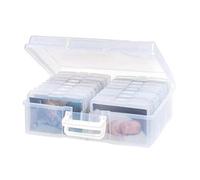 Scatola portafoto, cassetti trasparenti con maniglie, scatola portafoto da 4x6 pollici per cartoline, immagini, adesivi, scatola portafoto, custodia per francobolli, organizzazione, display