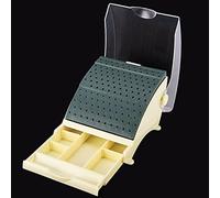 Scatola portafrese dentale a 142 fori con coperchio e cassetto Custodia organizer per la stazione di blocco delle frese Custodia per il fermo del dentista per fresa, pinza, lima