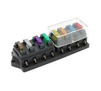 Scatola portafusibili a 6 vie for auto, veicolo, circuito automobilistico, blocco fusibile a lama con 6 fusibili standard, 1 pezzo(F977-Z)