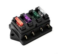 Scatola portafusibili a lama a 4 vie con coperchio e guarnizione, per auto e barca, da 12 V e 24 V, in ABS, con montaggio sicuro e copertura facile da rimuovere