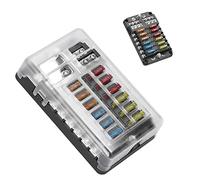 Scatola portafusibili con coperchio trasparente, anodi positivi e negativi a 6/12 vie, con indicatore LED for auto, barca, marina(6 Way)