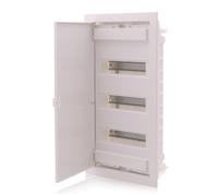 Scatola portafusibili da incasso 3 file per 36 moduli IP40 con porta bianca