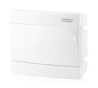 Intratec Quadro Elettrico Incassato 1 Righe - Quadro di Distribuzione IP40 per 12 Moduli con Porta Bianco e Guide per Facile Installazione Elettrica in Casa e Azienda - 232 x 283 x 106mm