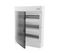 Intratec Centralino da Incasso Esterno 3 Fila - IP40 Quadro Elettrico per 54 Moduli con Porta Bianca per Facile Installazione in Casa e in Ambienti Professionali - 526 x 396 x 112 mm