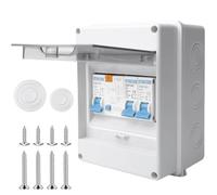 Scatola portafusibili sporgente IP65, piccola scheda di distribuzione sporgente con interruttore fi AC 32A, scatola di distribuzione sporgente, interruttore sezionatore 10A+10A per ufficio a casa
