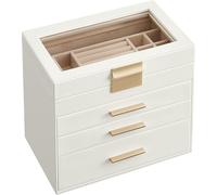 Scatola Portagioie 4 Livelli Coperchio in Vetro 3 Cassetti Porta Gioielli Access