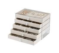 Scatola Portagioie 5 Cassetti Organizer Gioielli con Scomparti Multimisura