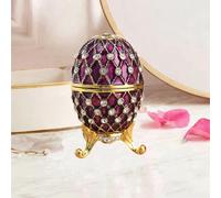 Scatola portagioie a forma di uovo di Pasqua, organizer per anelli a molla,