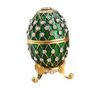 Scatola portagioie a forma di uovo di Pasqua, organizer per anelli a molla,